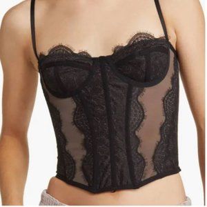 Out from Under Modern Love Corset Top (Black)